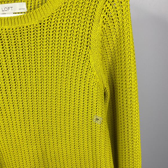 NEW Ann Taylor LOFT yellow knit sweater - Picture 4 of 7